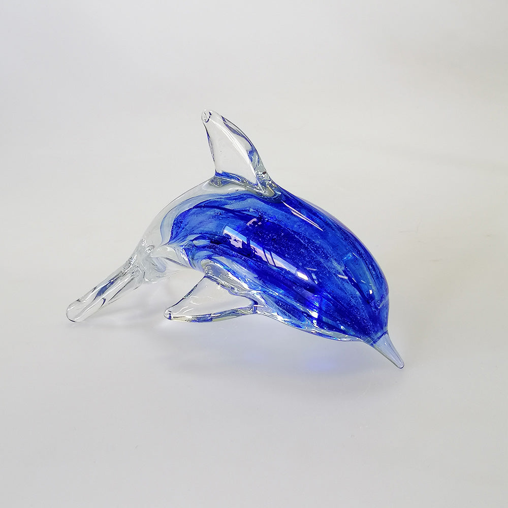 Blue Glass Dolphin - 14cm