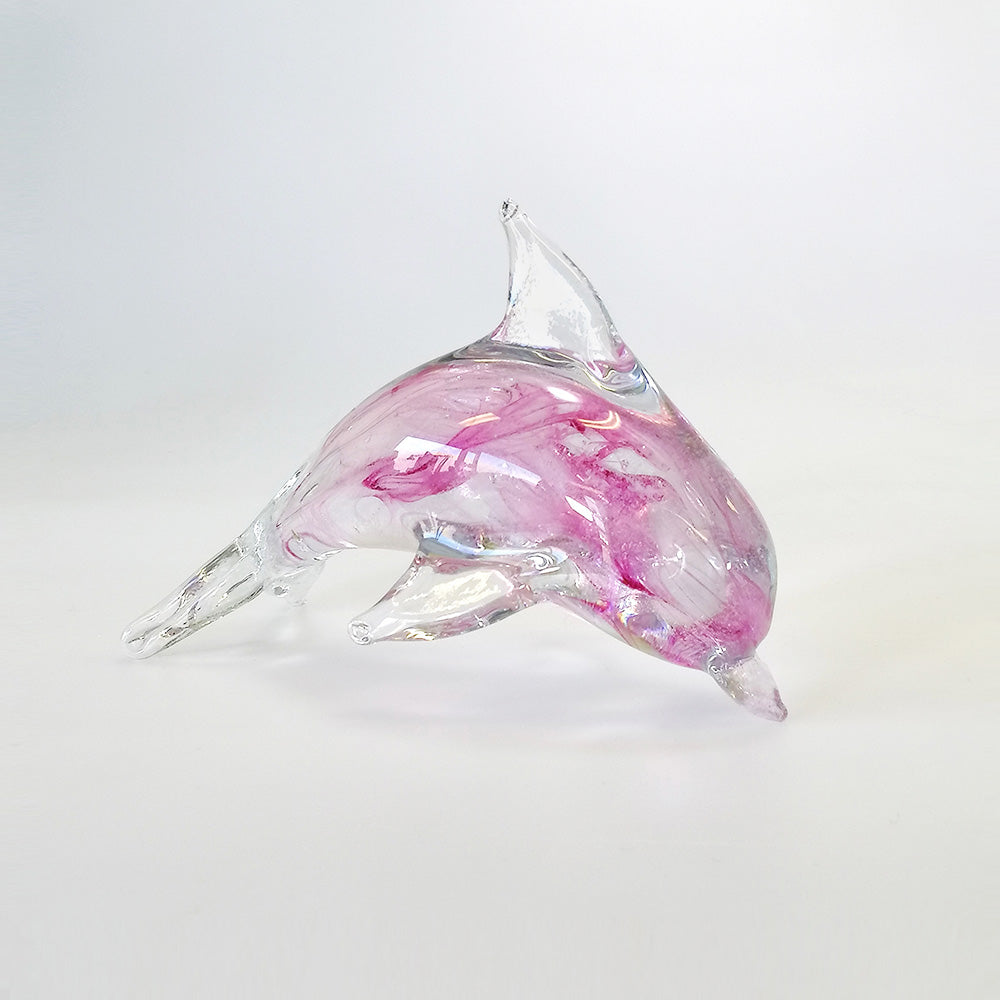 Pink Glass Dolphin - 14cm