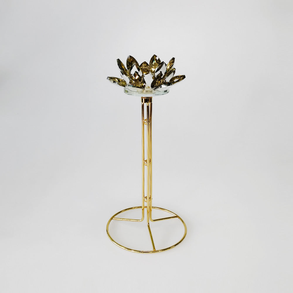 Flower Candle Stand With Gold Styled Base - Large