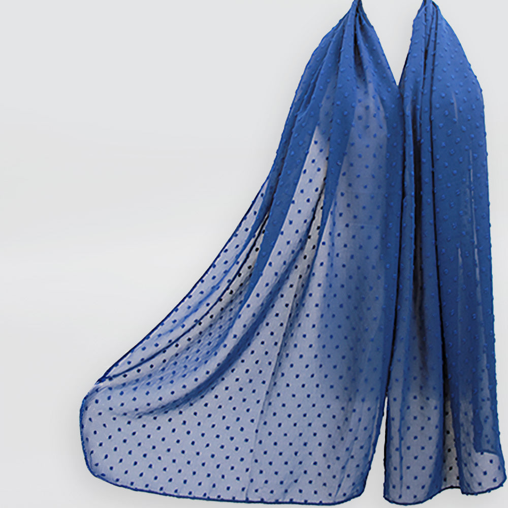 Blue Textured Plain Scarf
