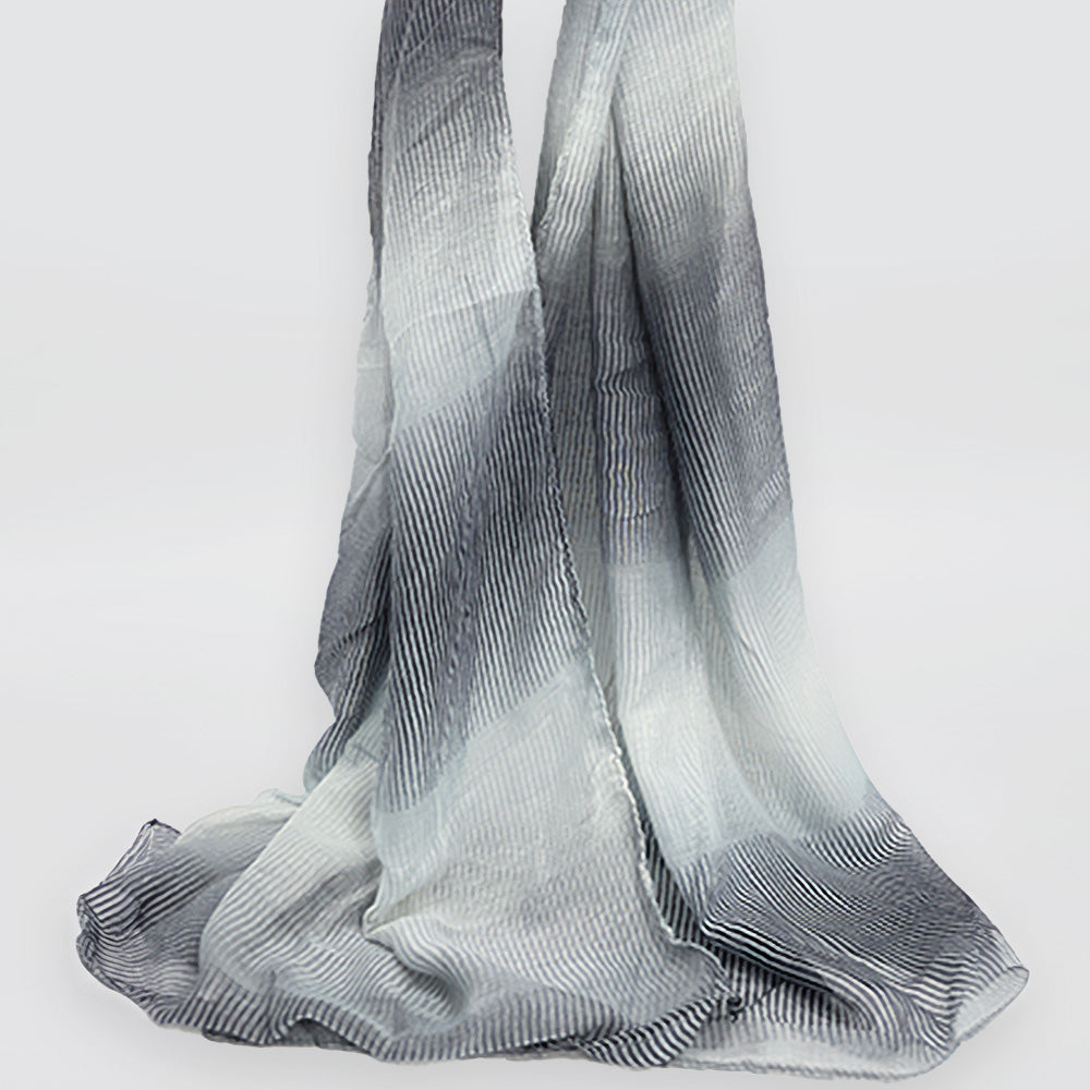 Grey Lined Gradient Scarf