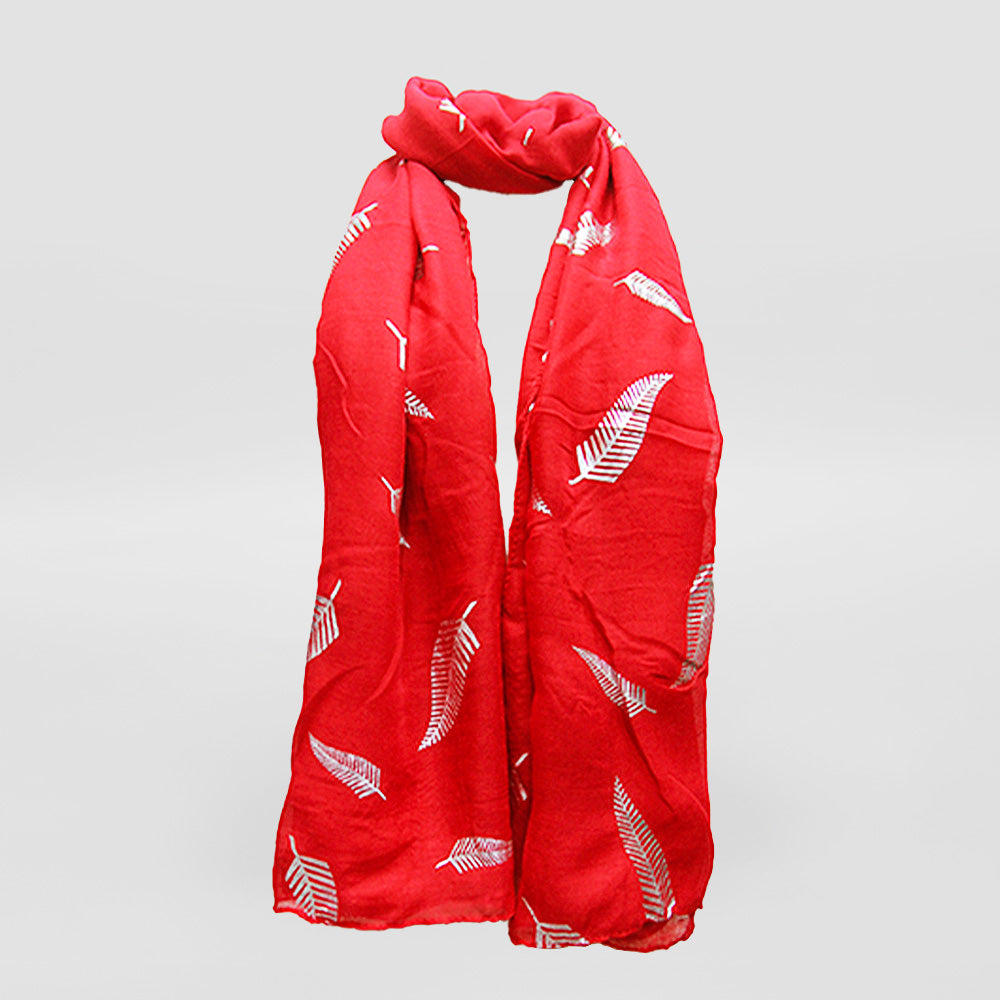 Scarves - 'Silver Fern Foil'