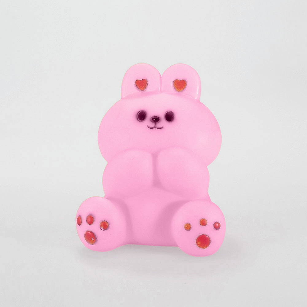 Light Up Figurine - 'Love Heart Ears' Pink Bear