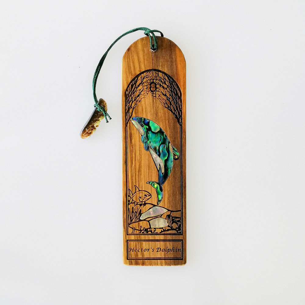 Dolphin Bookmark - Wood & Paua Shell
