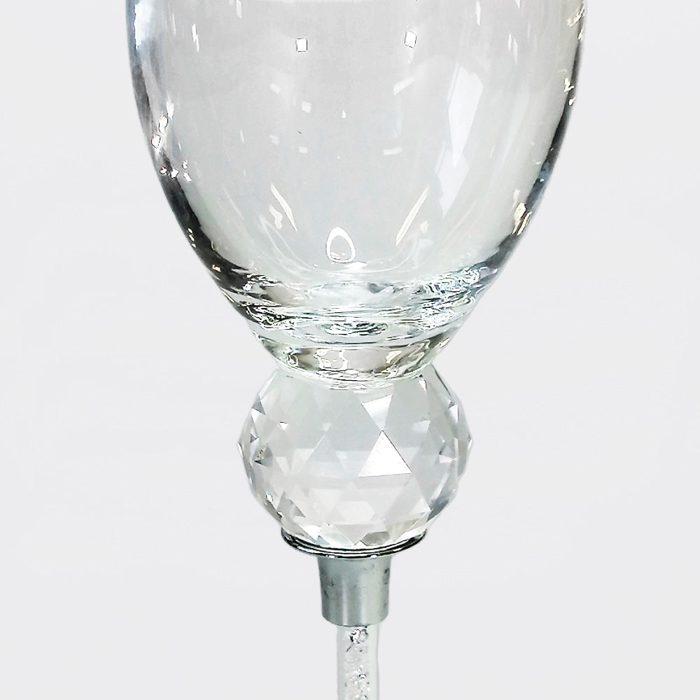 Faceted Crystal Flute Glass - 26cm