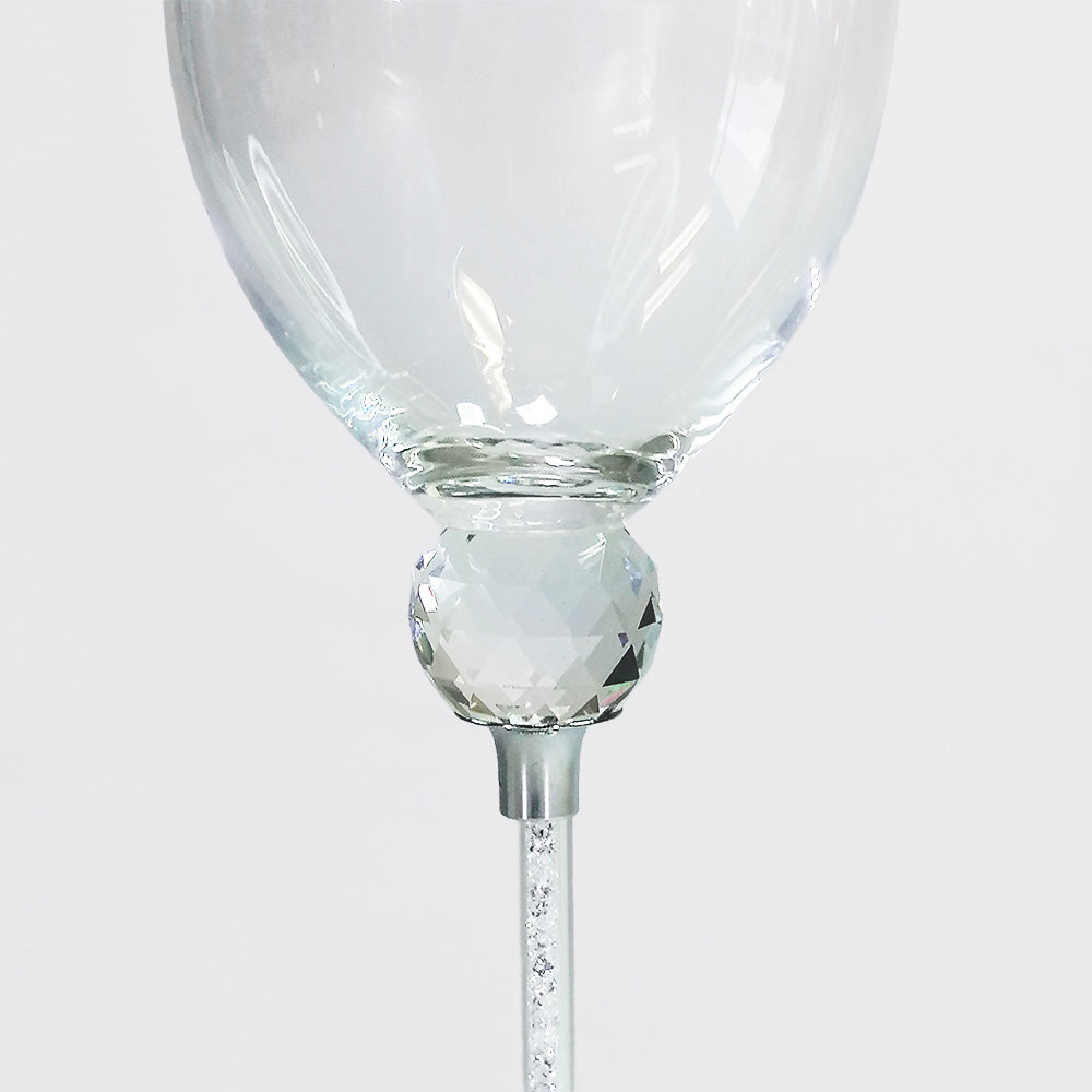 Faceted Crystal Flute Glass - 25cm