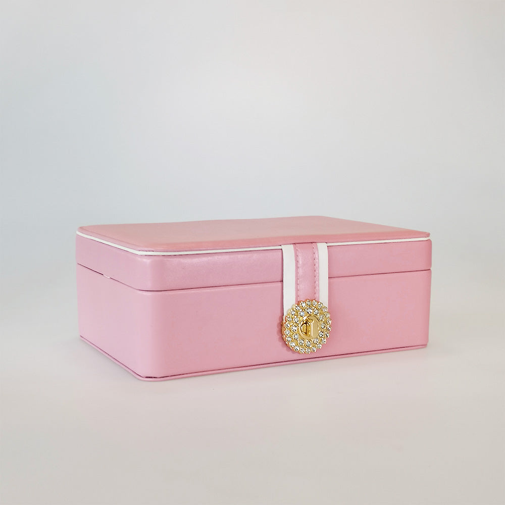Jewellery Box With Pearl Latch - Pink