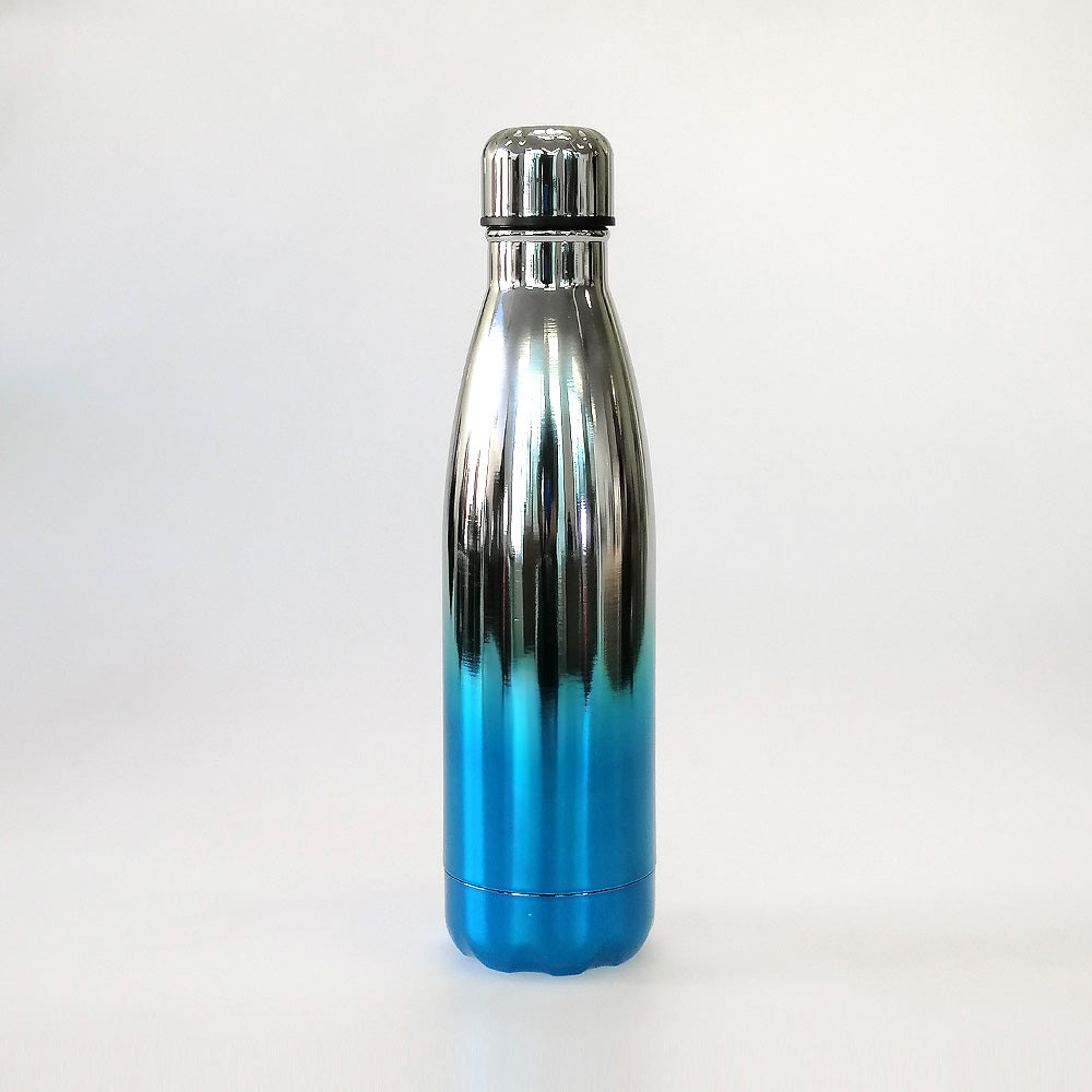 Iridized Insulated Bottle - Blue & Silver