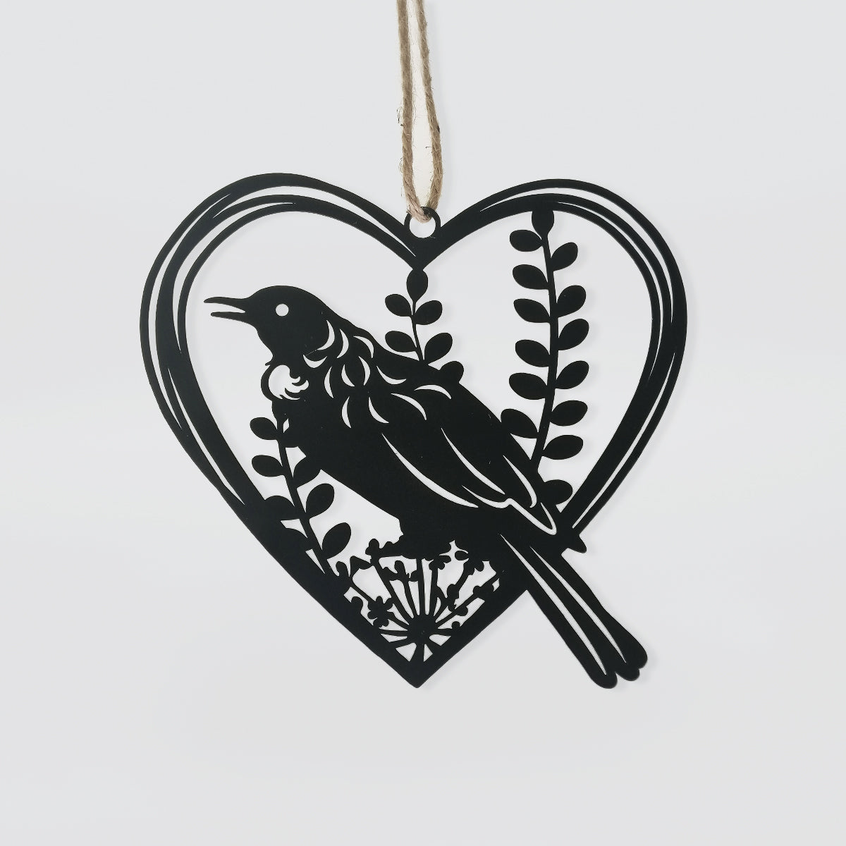 NZ Hanging Metal Hearts - 17cm