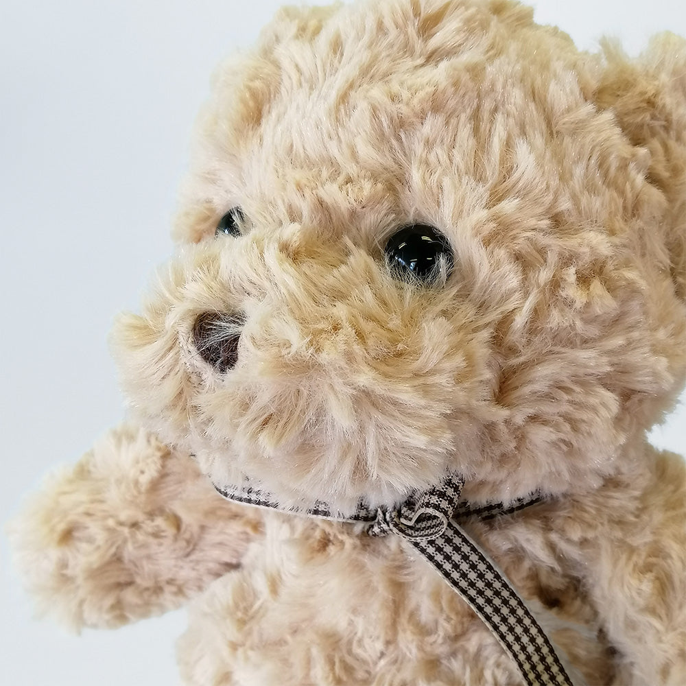 Light Brown Teddy Bear With Bow - 30cm