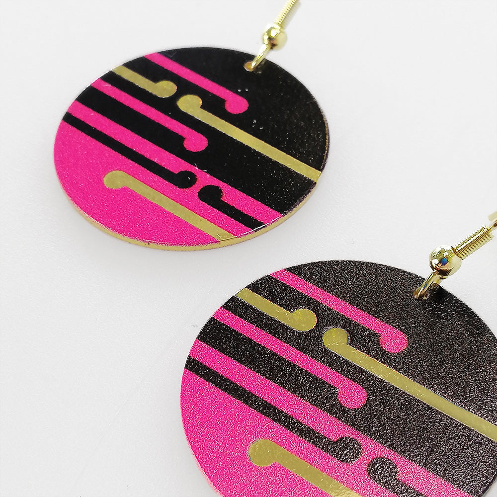 Tribal Earth' Pink Sunrise Earrings Set