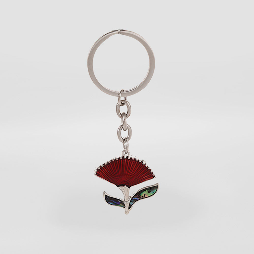 Paua Pohutukawa S/Steel Keyring