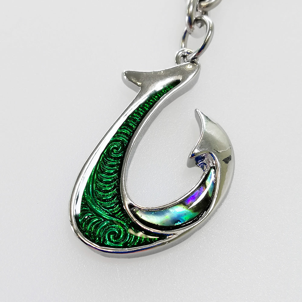 Stainless Paua Hook - Keyring