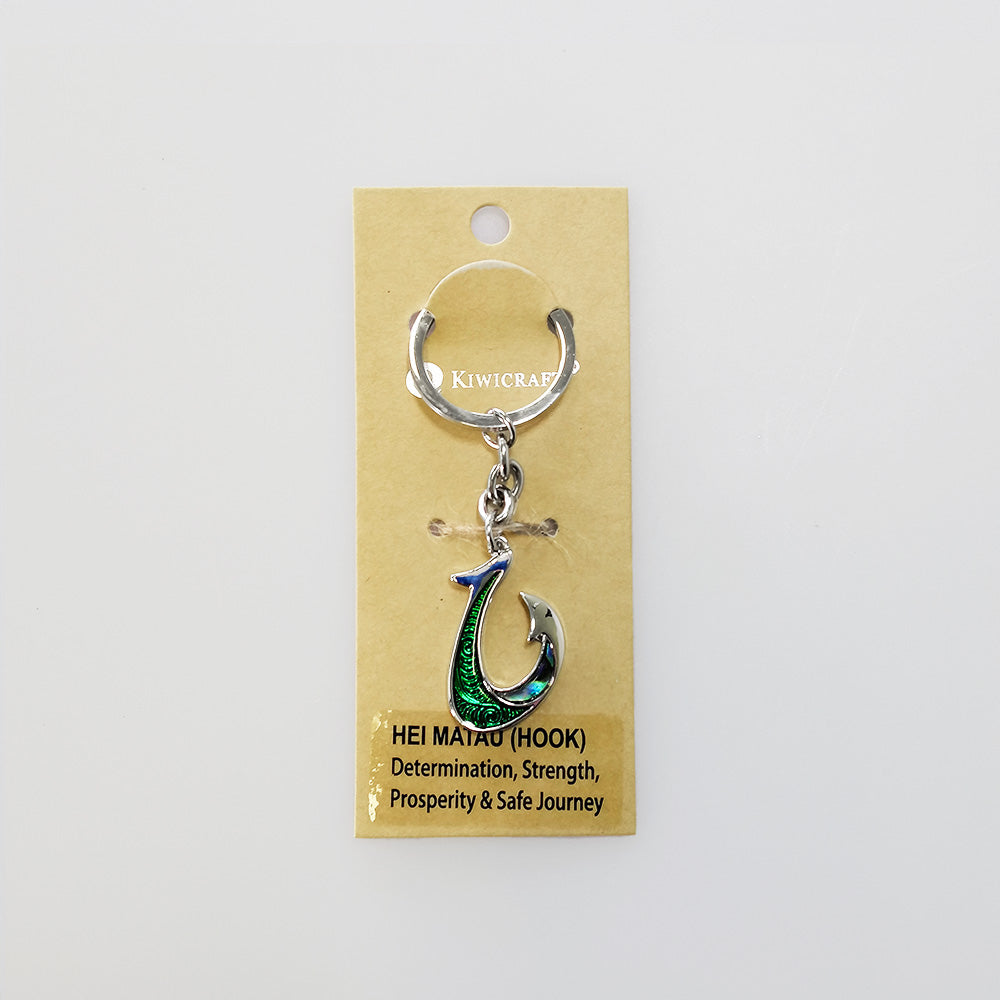 Stainless Paua Hook - Keyring