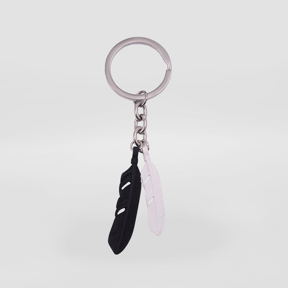 B&W Feather S/Steel Keyrings