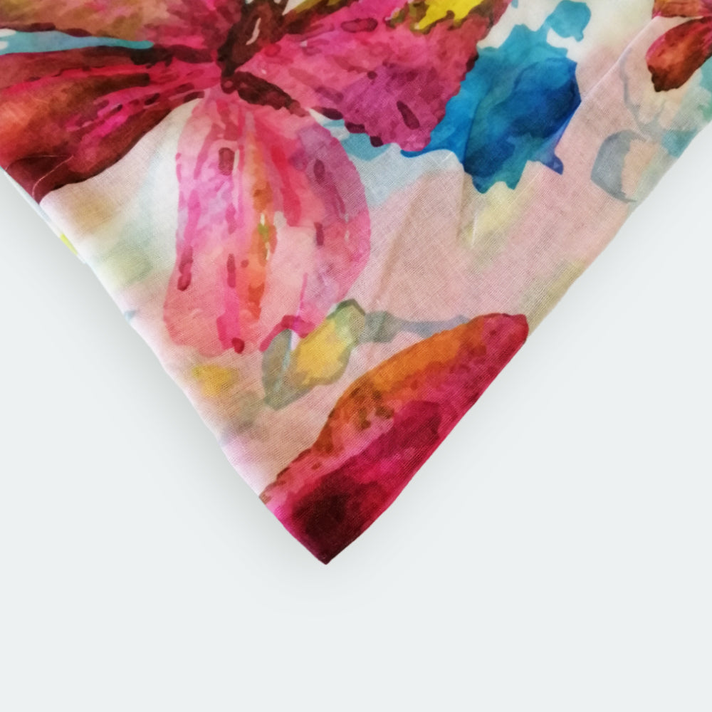 Watercolour Styled Scarf - Green
