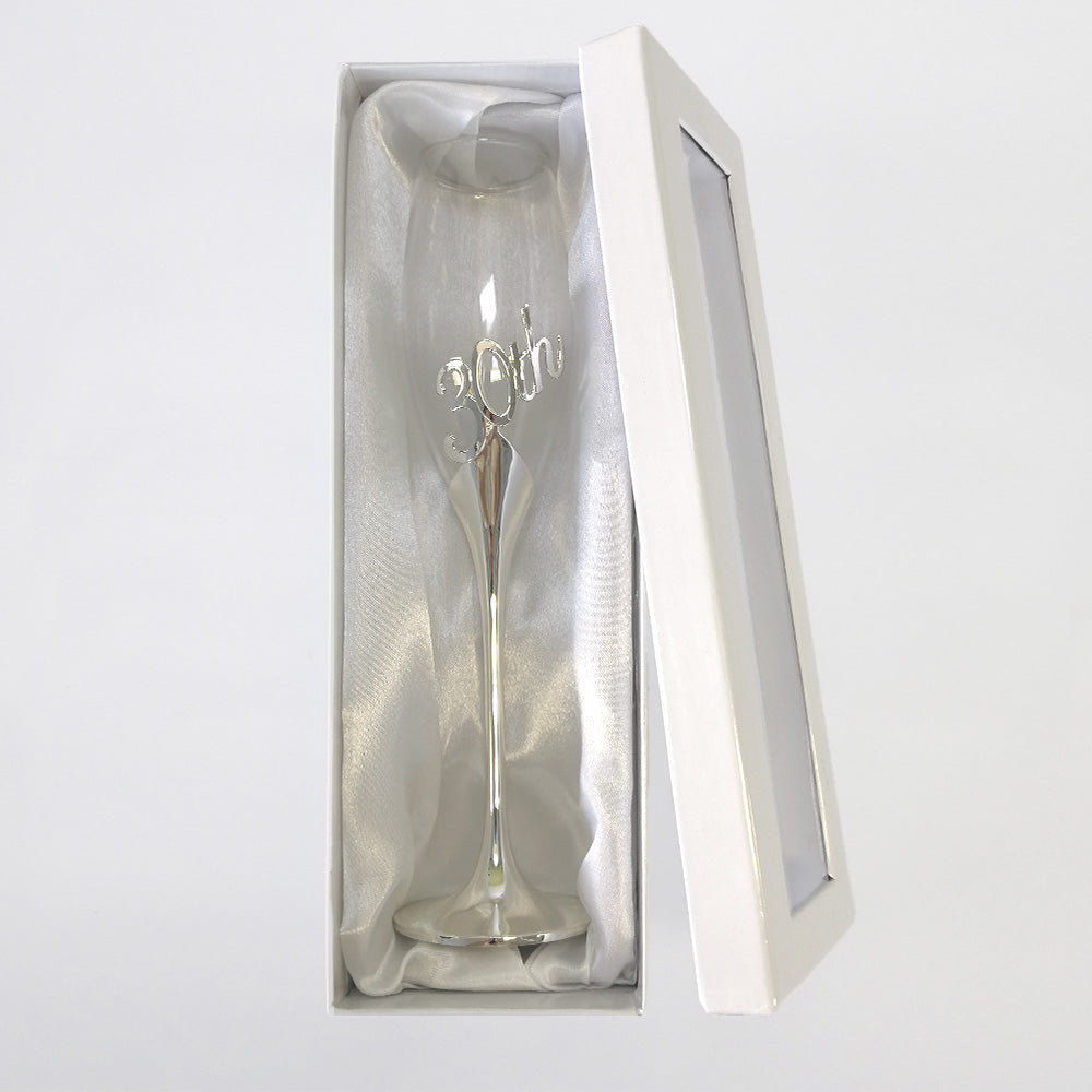 30th Champagne Flute Embossed