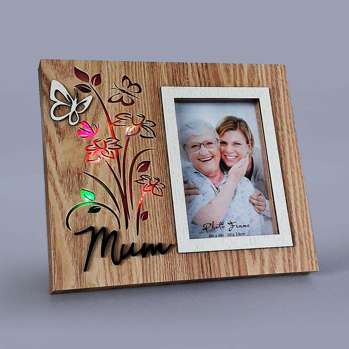 Wooden LED Frame - Mum