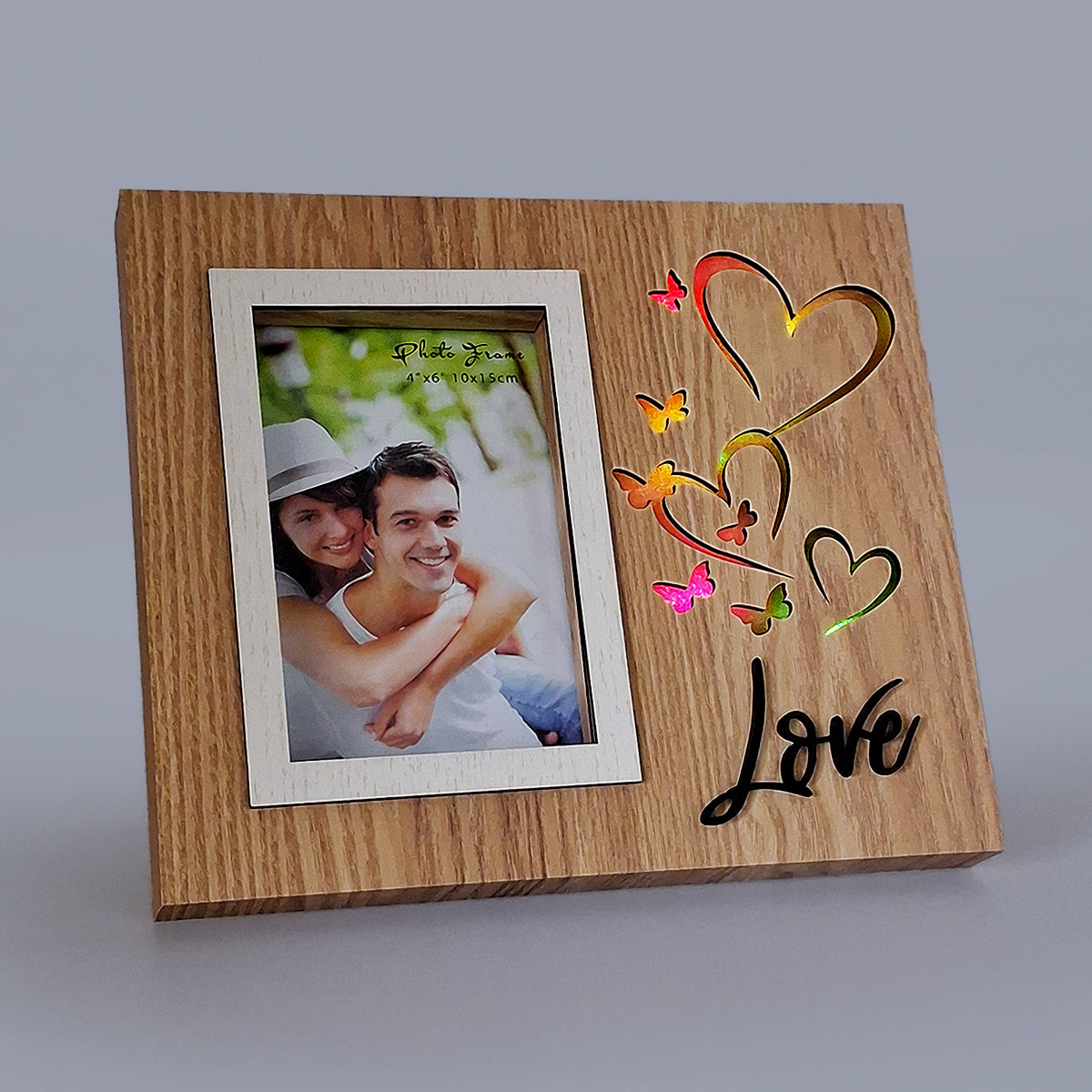 Wooden LED Frame - Love