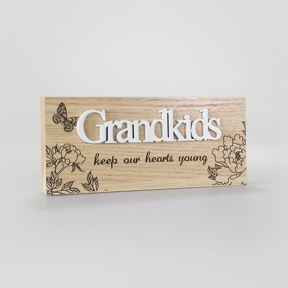 Butterfly Block Sign - 'Grandkids'