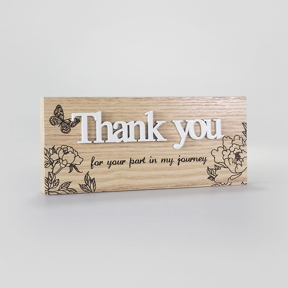 Butterfly Block Sign - 'Thank You'