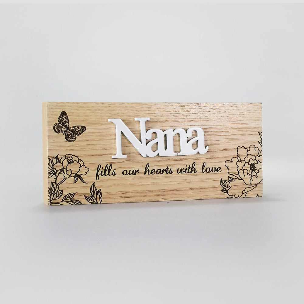 Butterfly Block Sign - 'Nana'