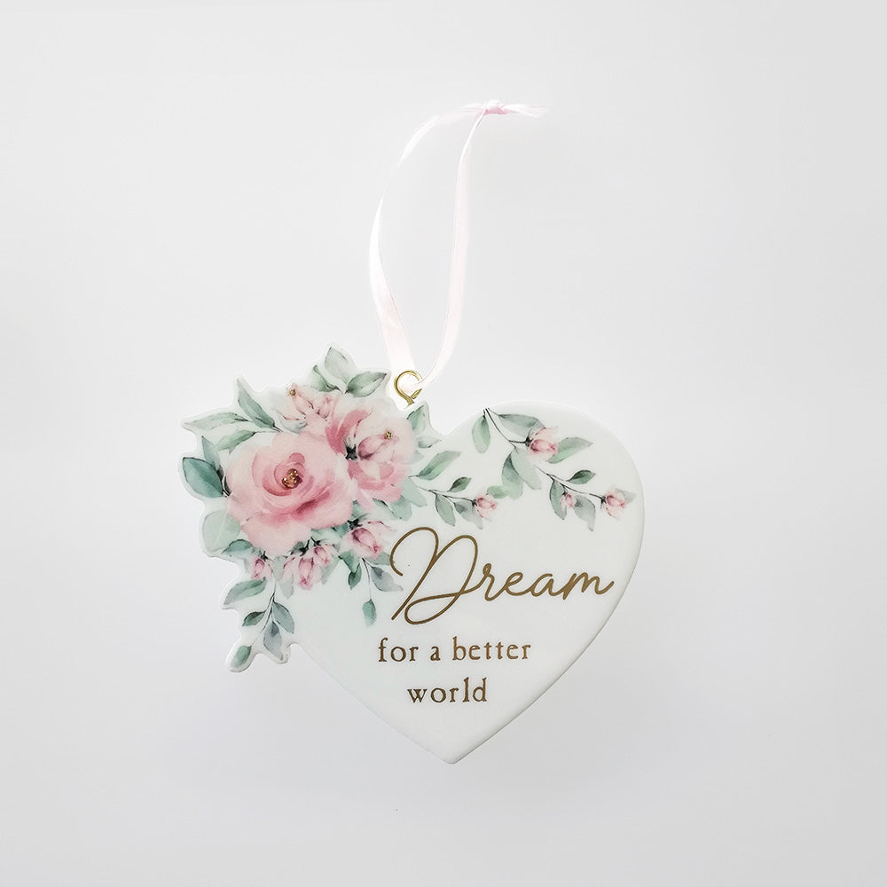 Flower Heart Plaque - 'Dream'