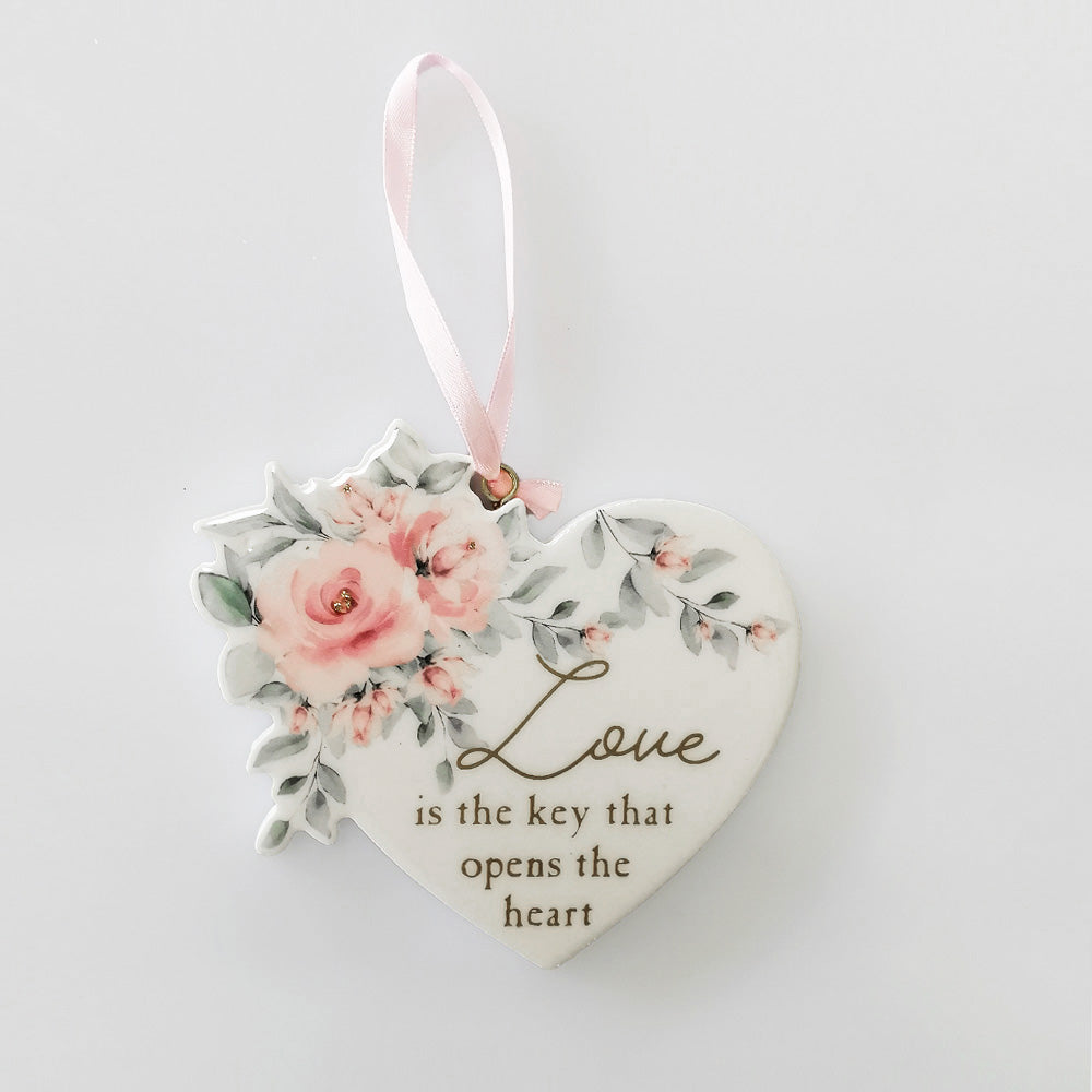 Flower Heart Plaque - 'Love'