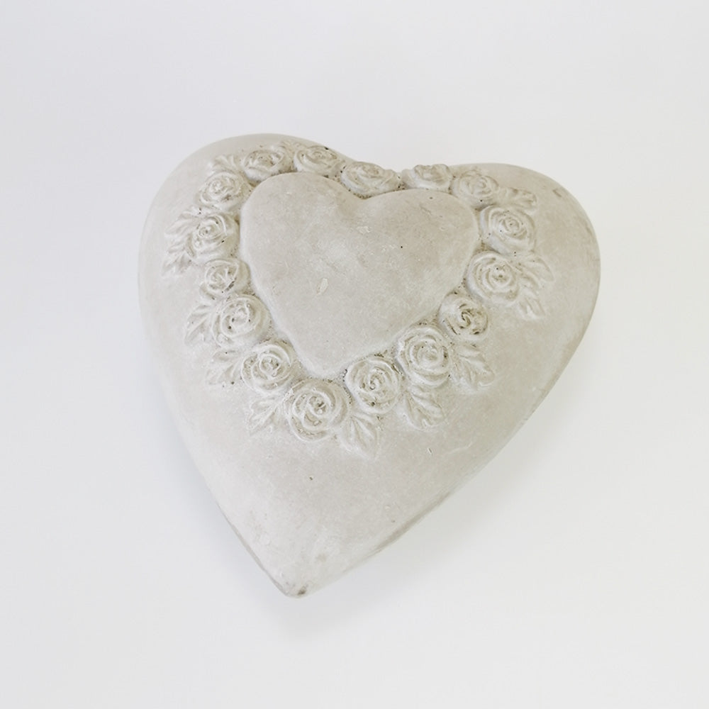 Faux Rock - Heart Shape With Roses
