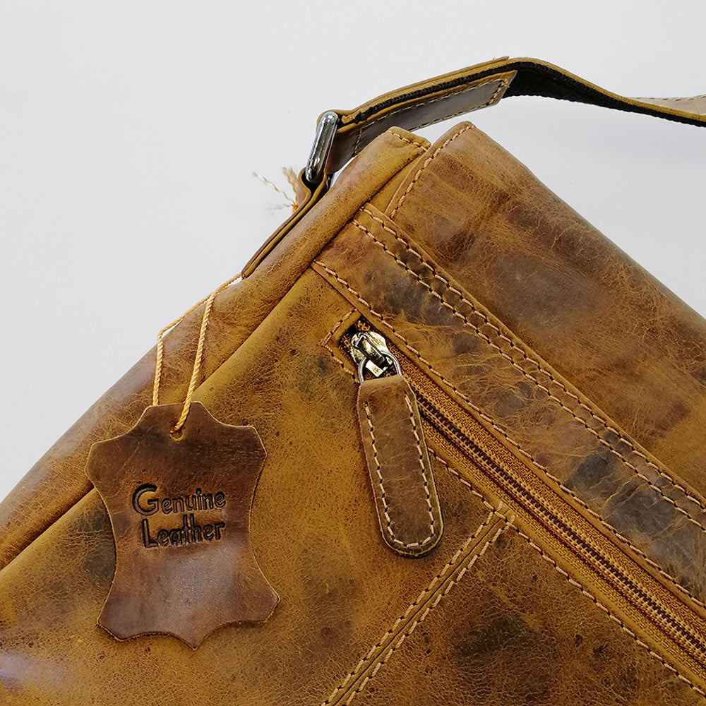 Leather Unisex Bag -  Camel