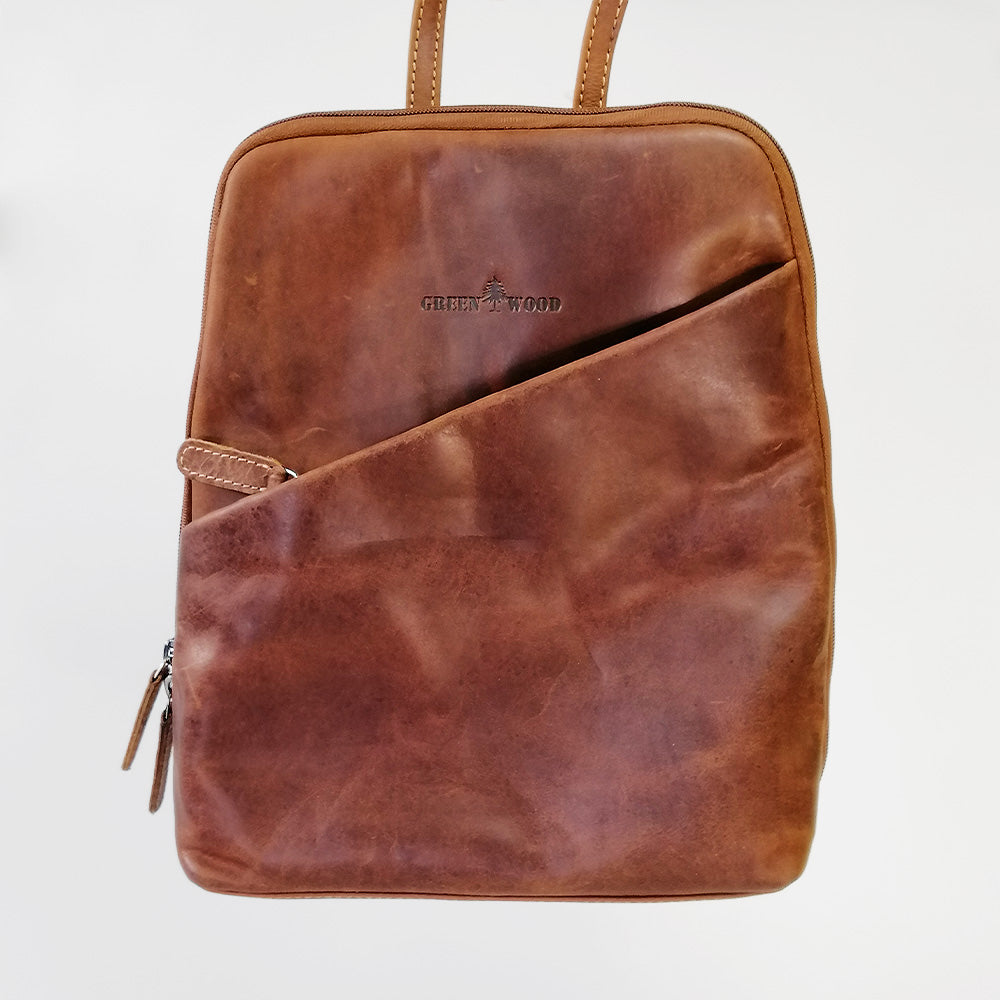 Sandel Leather Backpack w/ Pocket