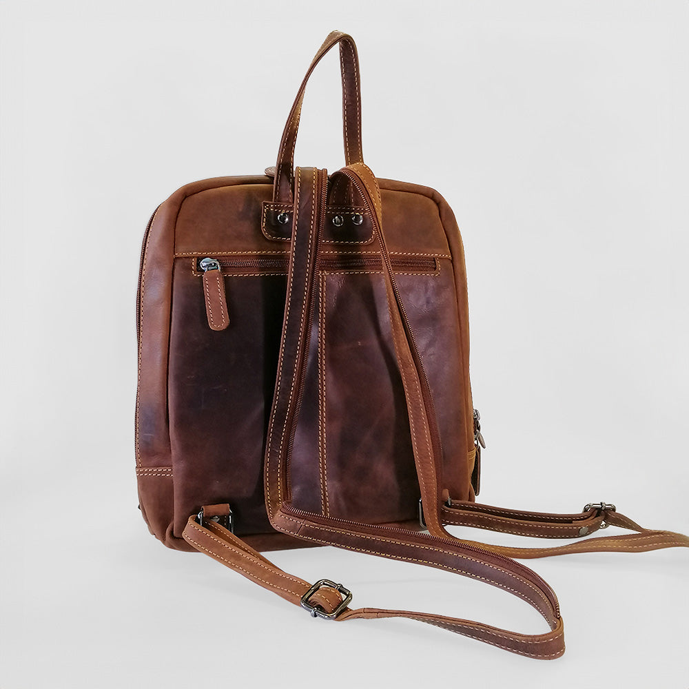 Sandel Leather Backpack w/ Pocket