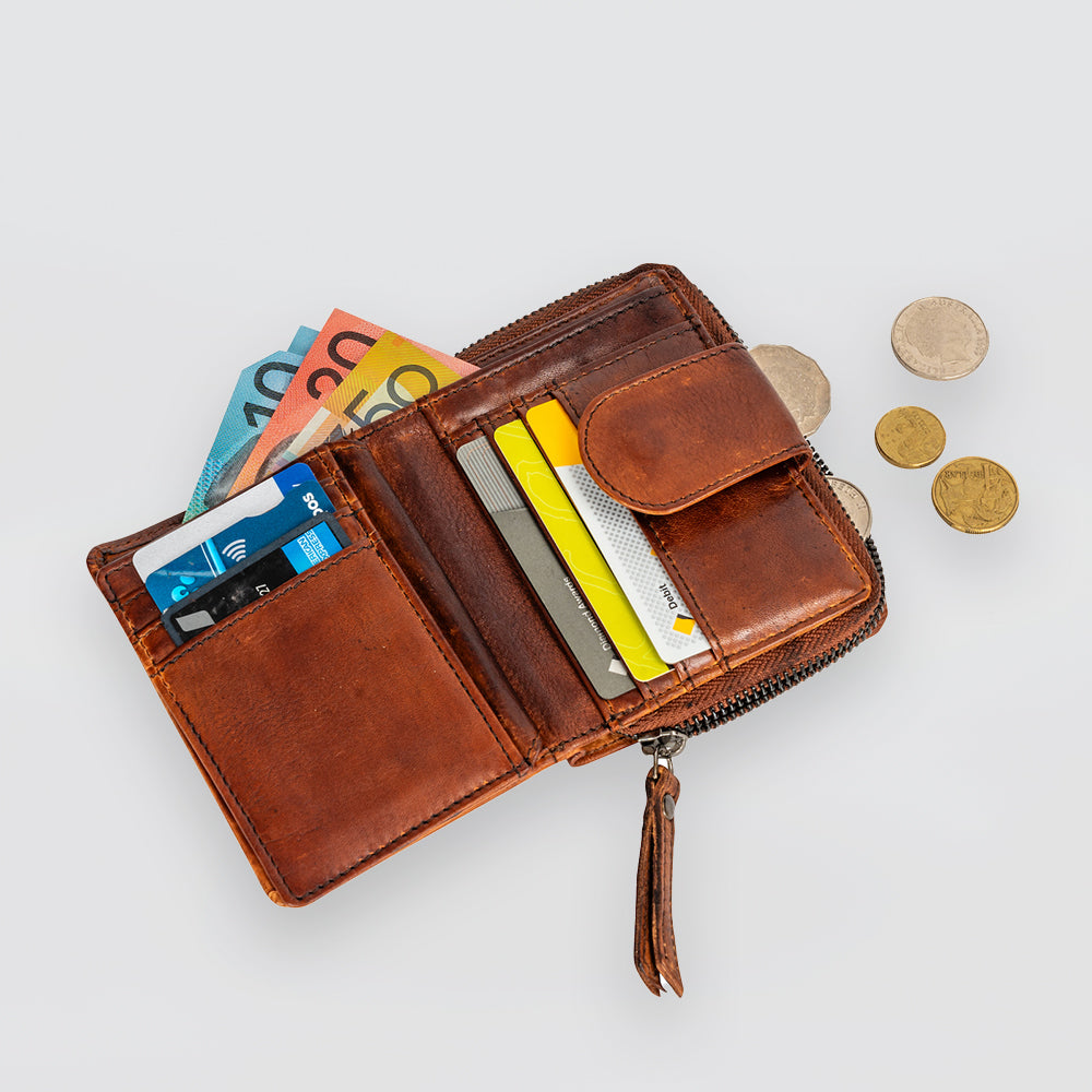 Leather Wallet - Cognac