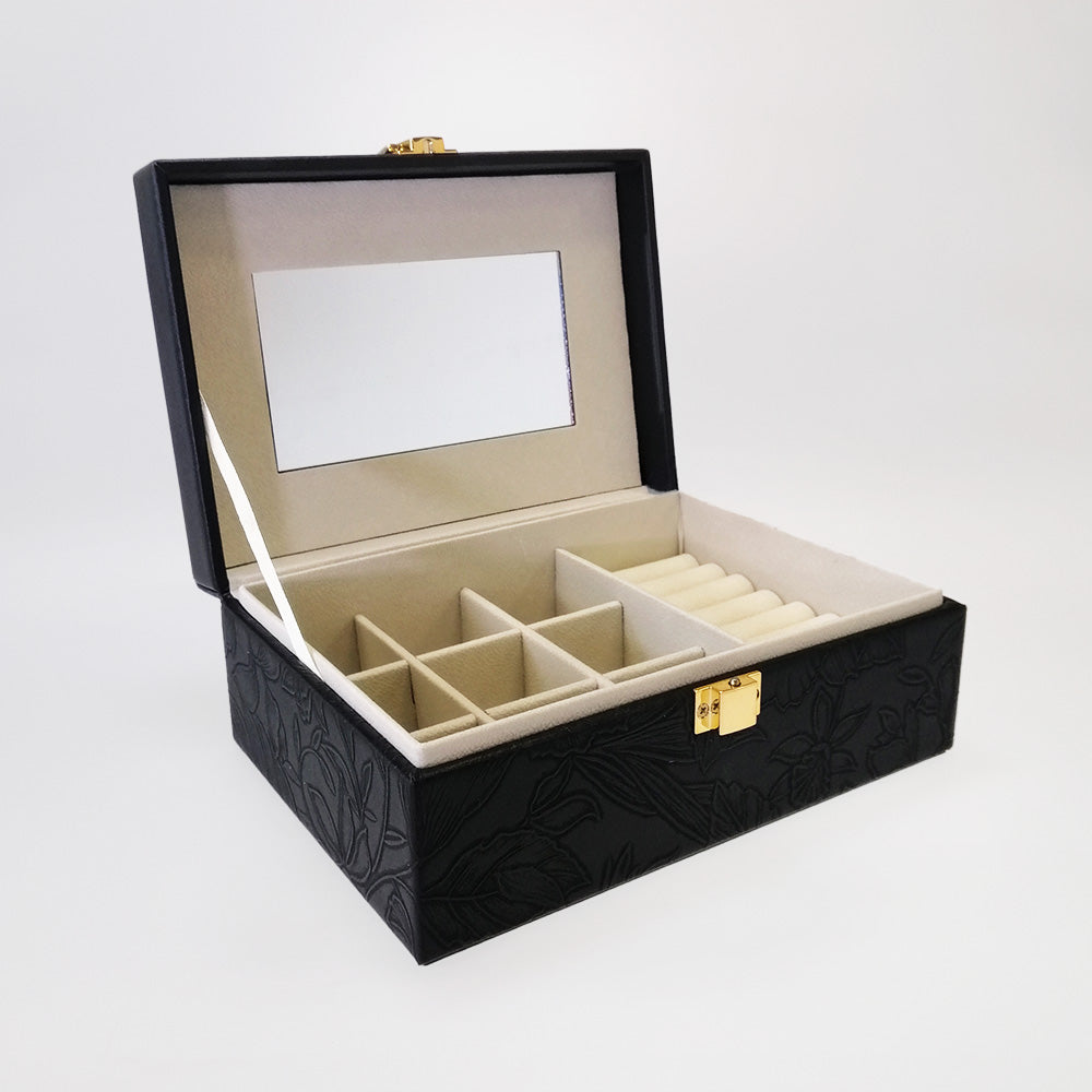 Embossed Jewellery Box - Black