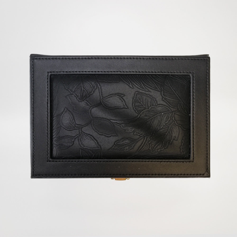 Embossed Jewellery Box - Black