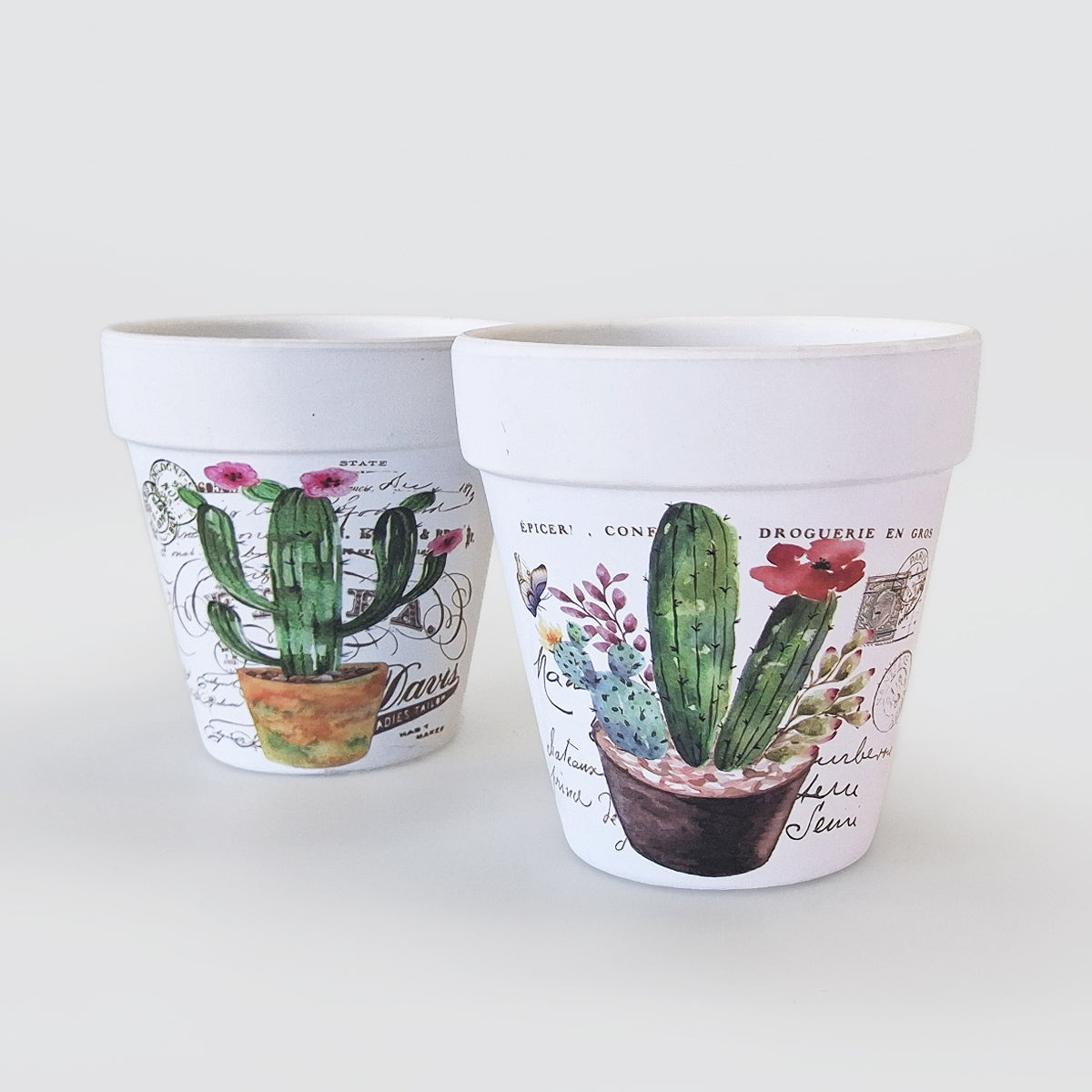 Cactus Print Two-Tier Planter Stand