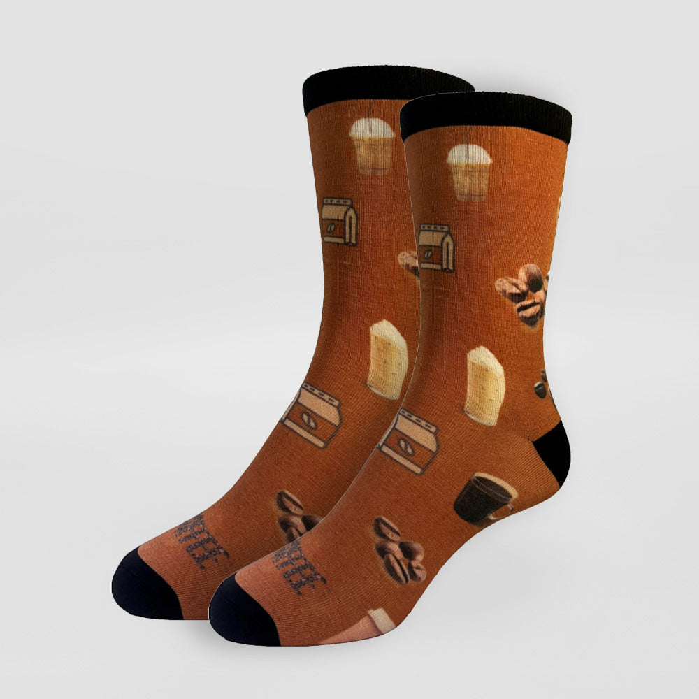 Printed Socks - Coffee