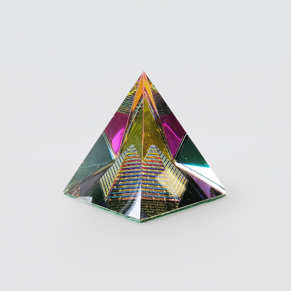 Iridescent Prism W/ Pyramid - 7cm