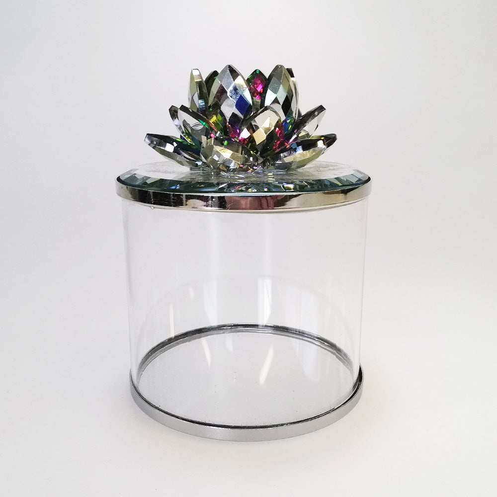 Canister Iridescent Flower Lid