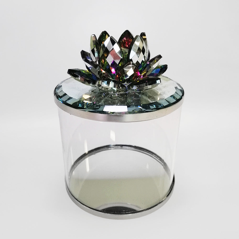 Canister Iridescent Flower Lid