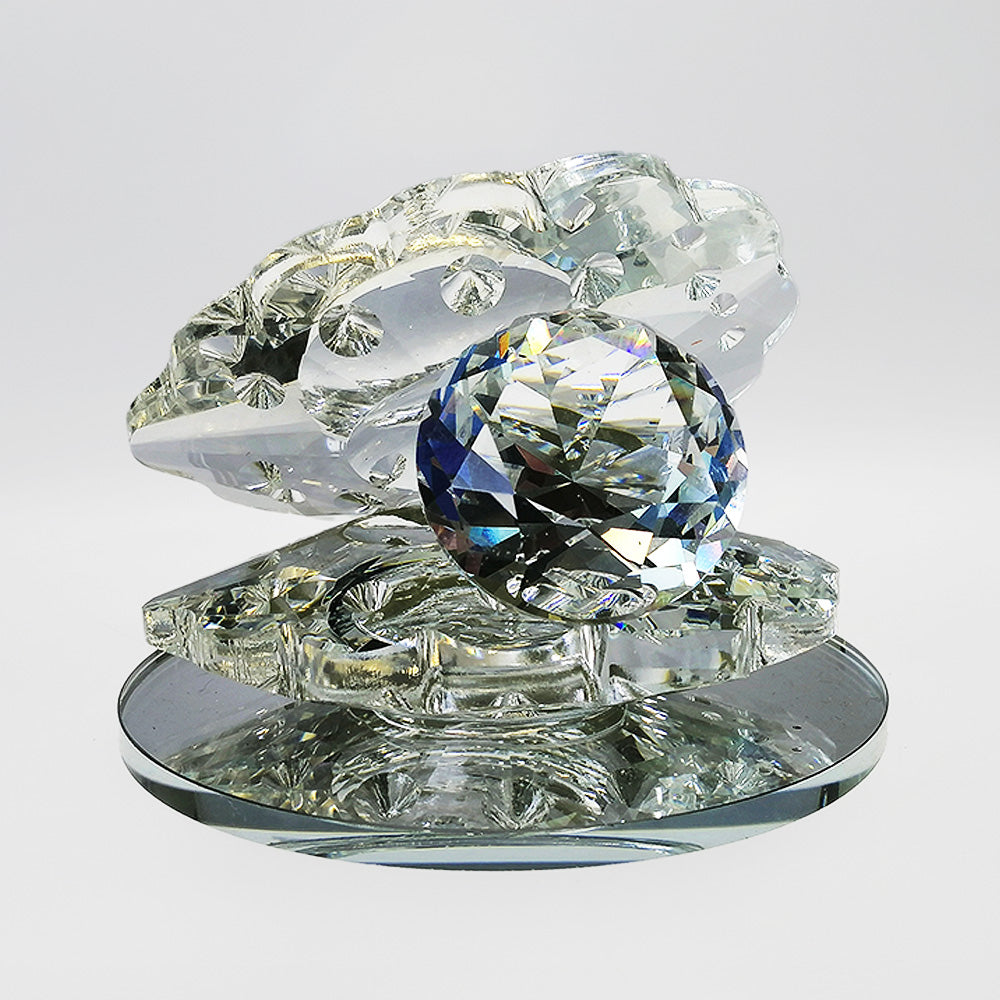 Clear Glass Oyster - 8cm