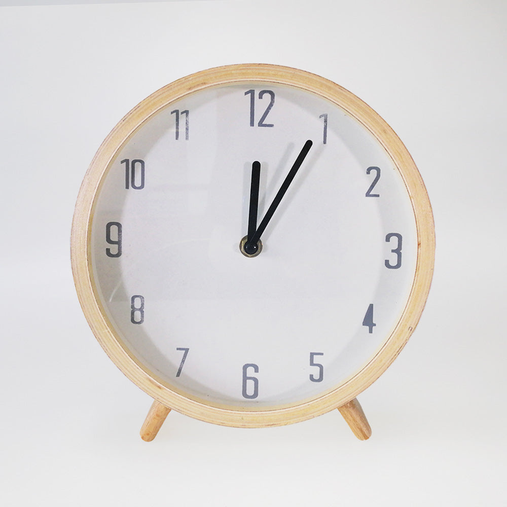 Round Wooden Table Clock