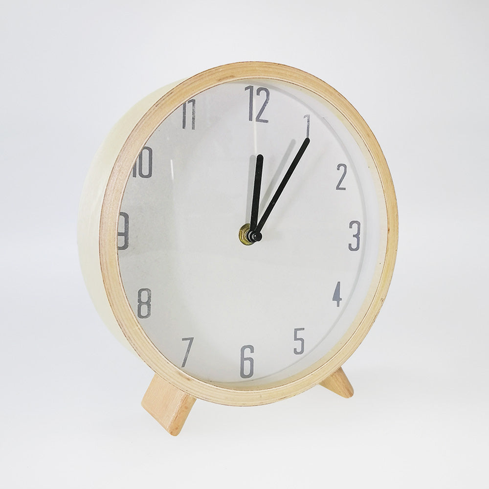 Round Wooden Table Clock