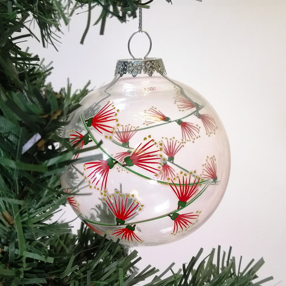 Pohutukawa Glass Baubles