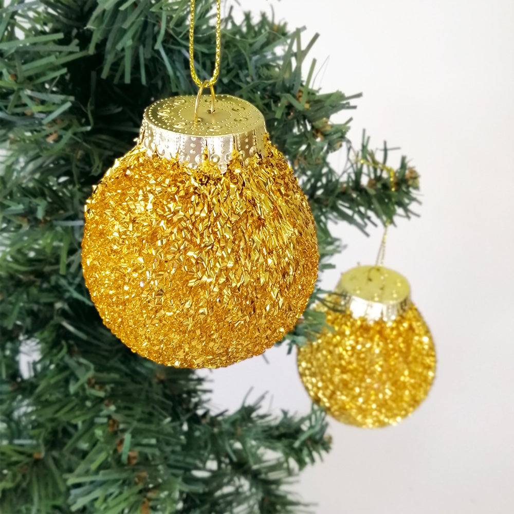 Gold Xmas Baubles - 6pk