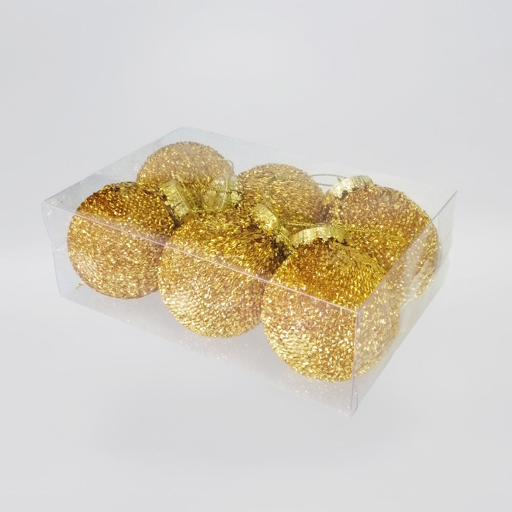 Gold Xmas Baubles - 6pk