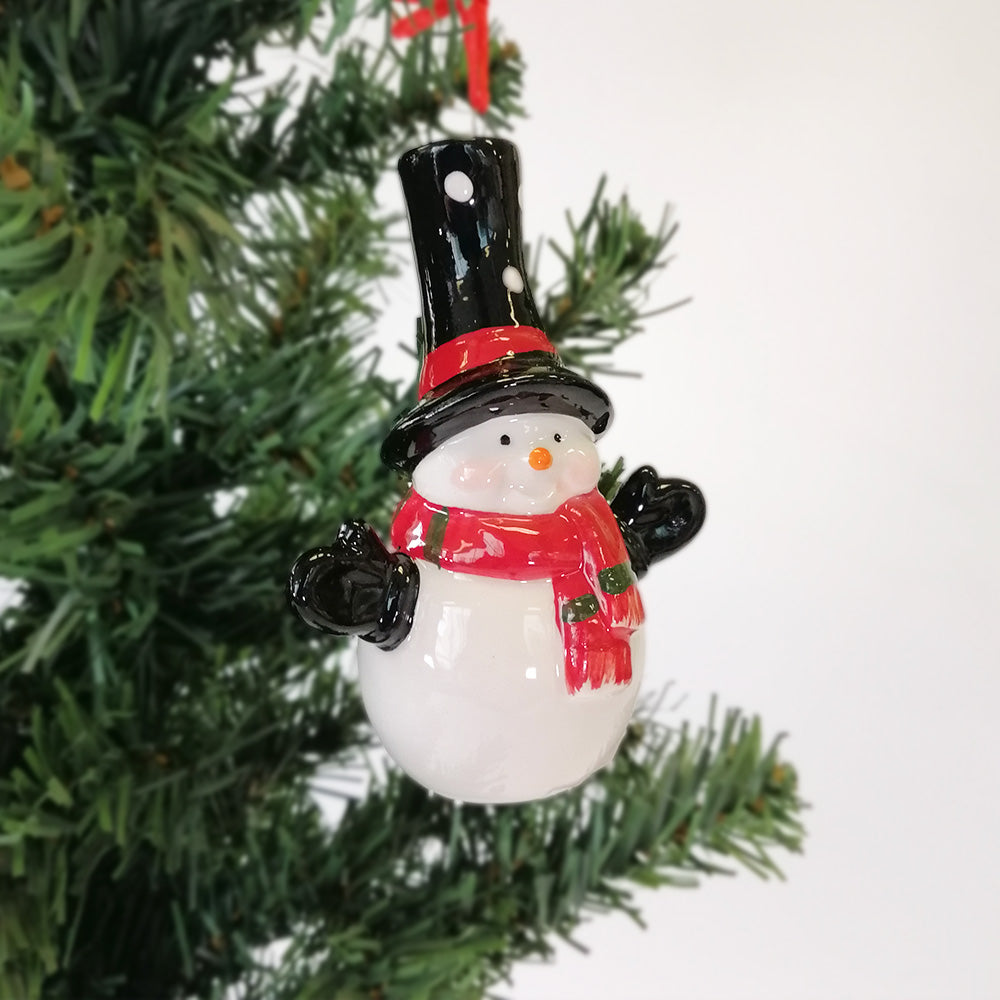 Ceramic Xmas Snowman Bauble