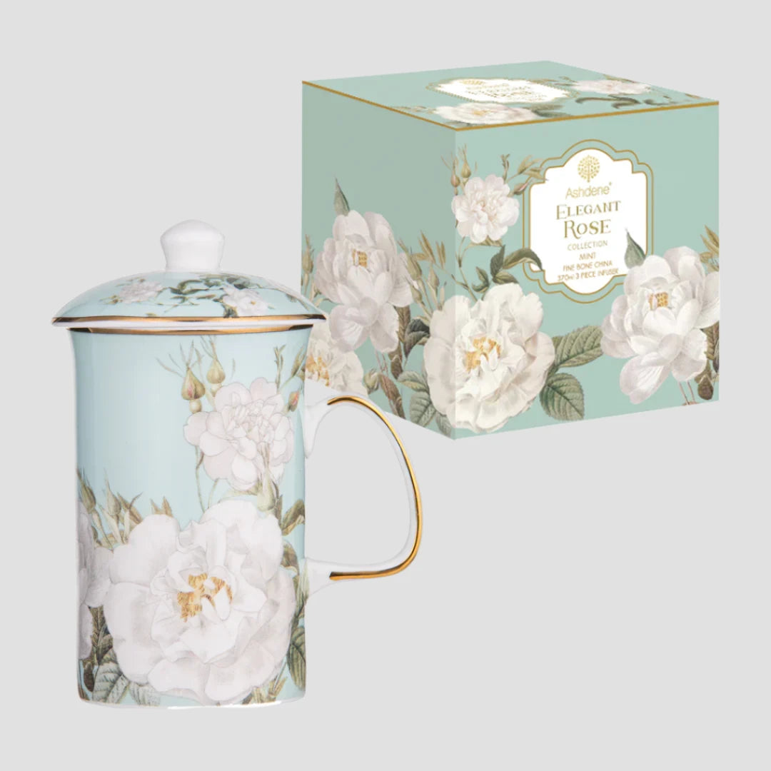 Ashdene - Elegant Rose 'Mint' 3PC Infuser Mug