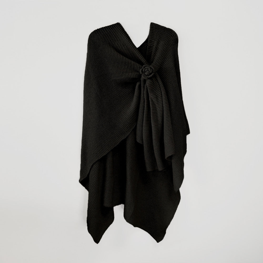 Wrap With Crochet Flower