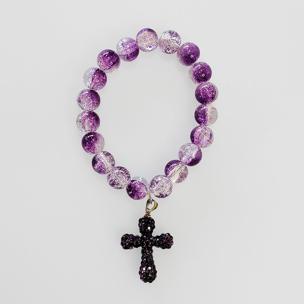 Faux Glass Bracelet - Purple